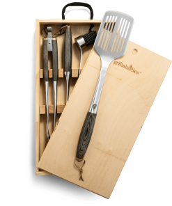 Grillaholics Premium Grill Tools Set with Wooden Gift Box